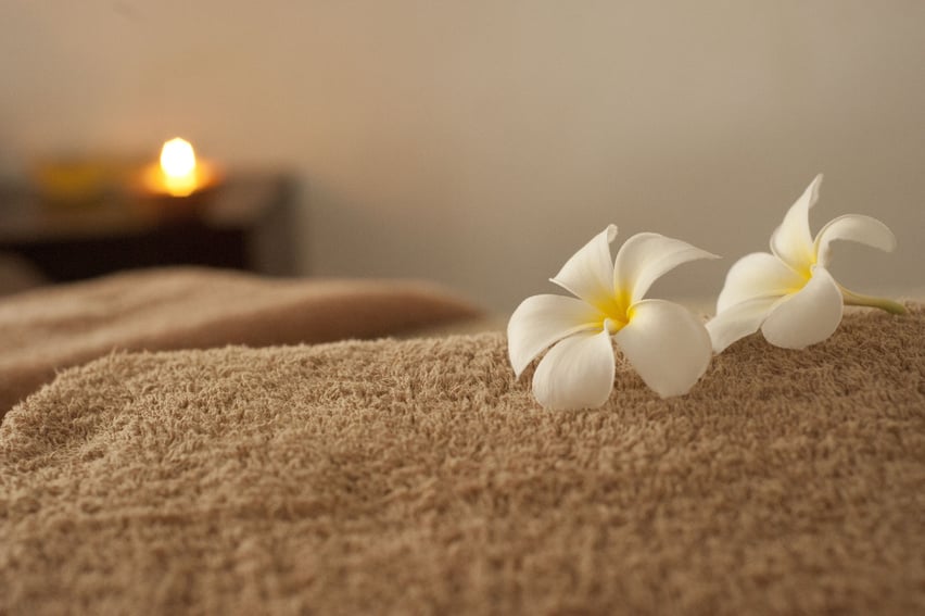 White Flowers at a Spa